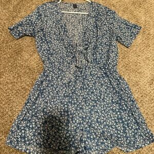 Blue Floral Romper